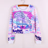 Modern City print Cropped Sweatshirt Pullover