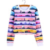 Modern City print Cropped Sweatshirt Pullover