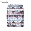 Aztec print Sequin Pencil Skirt High Waist streetwear