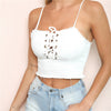 Summer Lace Up Cropped Tank Top