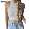 Knitted Halter Bustier Cropped  Top